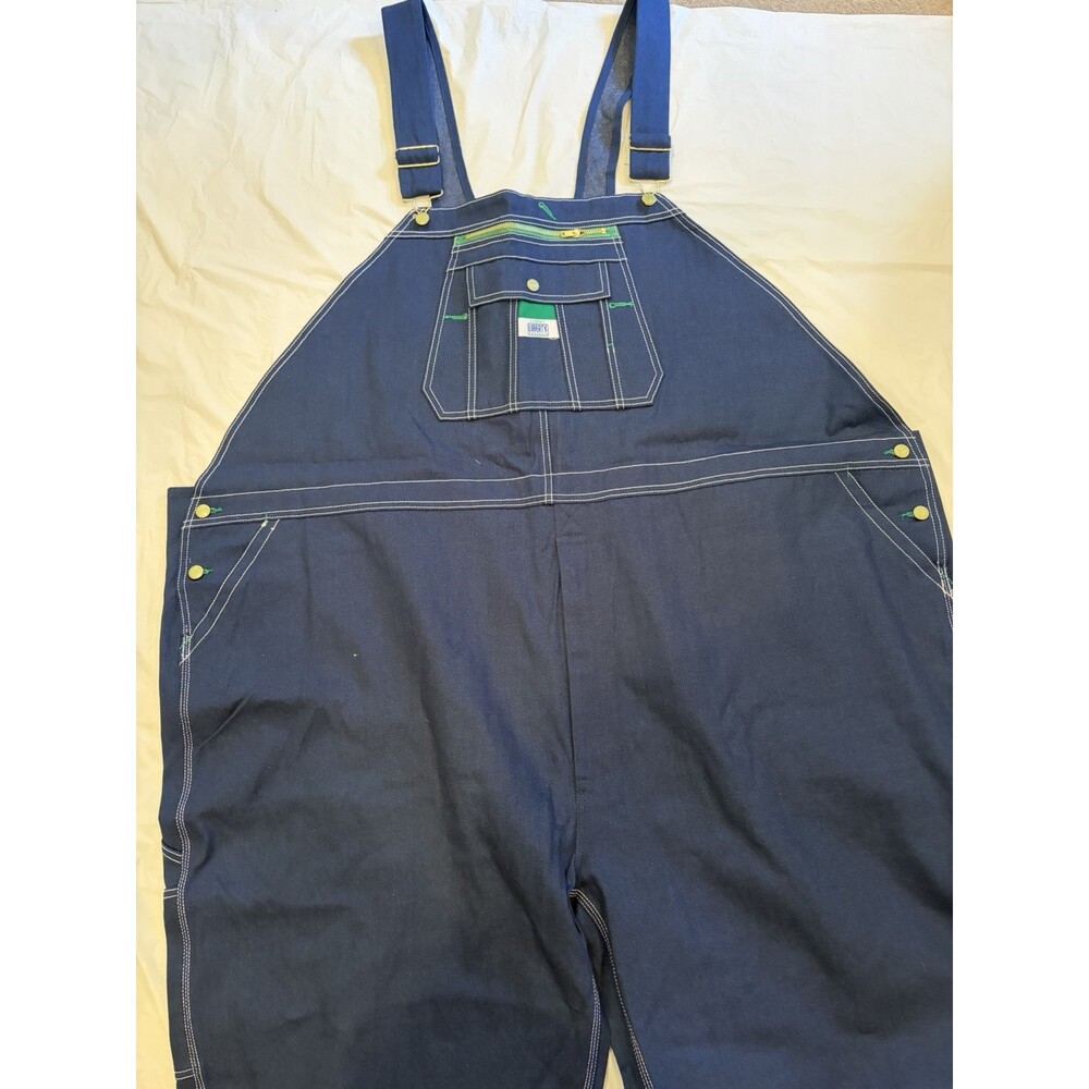 Liberty Bib Overalls Men's 64x30 Blue Dark Wash Denim Comfort, Easy Care, Farm